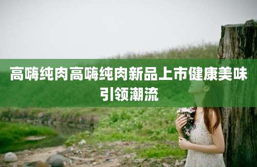 高嗨纯肉高嗨纯肉新品上市健康美味引领潮流