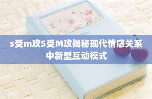 s受m攻S受M攻揭秘现代情感关系中新型互动模式