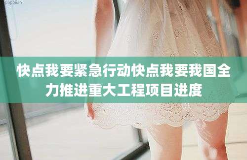 快点我要紧急行动快点我要我国全力推进重大工程项目进度