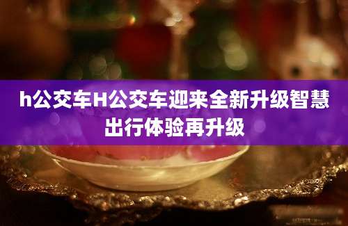 h公交车H公交车迎来全新升级智慧出行体验再升级