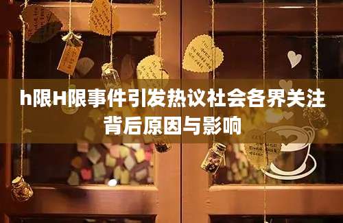 h限H限事件引发热议社会各界关注背后原因与影响