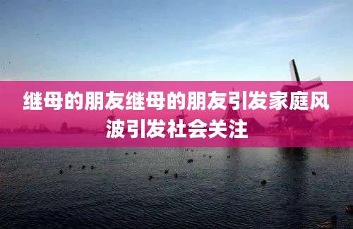 继母的朋友继母的朋友引发家庭风波引发社会关注
