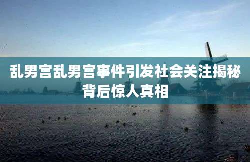 乱男宫乱男宫事件引发社会关注揭秘背后惊人真相