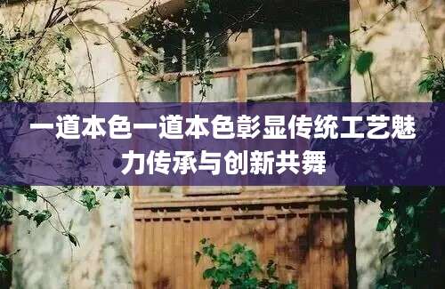 一道本色一道本色彰显传统工艺魅力传承与创新共舞