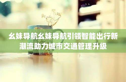 幺妹导航幺妹导航引领智能出行新潮流助力城市交通管理升级