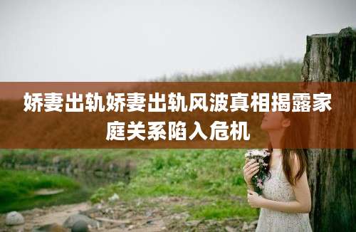 娇妻出轨娇妻出轨风波真相揭露家庭关系陷入危机