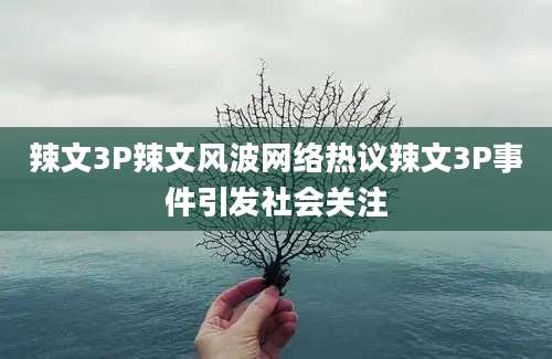 辣文3P辣文风波网络热议辣文3P事件引发社会关注