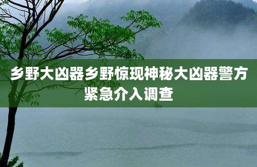 乡野大凶器乡野惊现神秘大凶器警方紧急介入调查