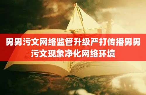 男男污文网络监管升级严打传播男男污文现象净化网络环境