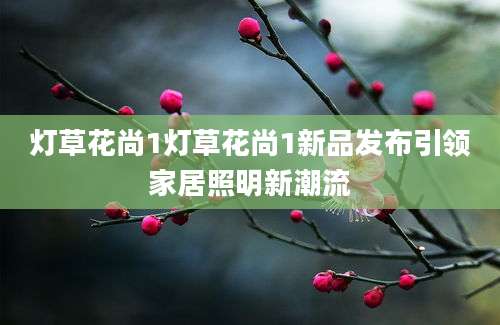灯草花尚1灯草花尚1新品发布引领家居照明新潮流