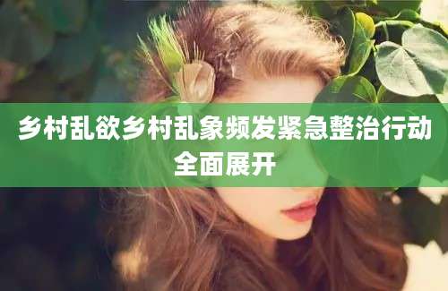 乡村乱欲乡村乱象频发紧急整治行动全面展开