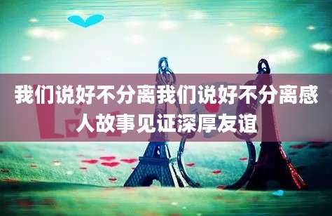 我们说好不分离我们说好不分离感人故事见证深厚友谊