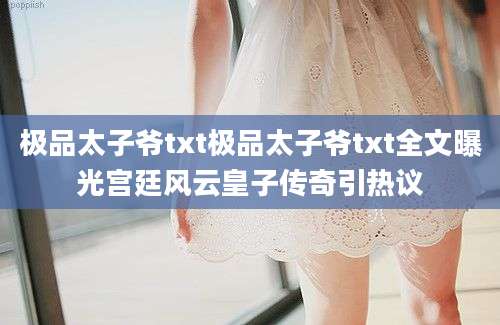 极品太子爷txt极品太子爷txt全文曝光宫廷风云皇子传奇引热议