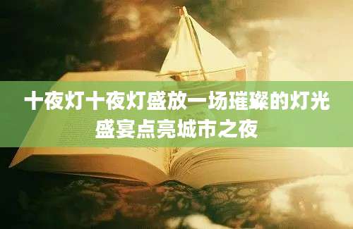 十夜灯十夜灯盛放一场璀璨的灯光盛宴点亮城市之夜