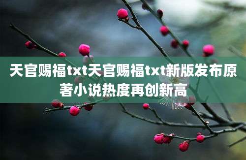 天官赐福txt天官赐福txt新版发布原著小说热度再创新高