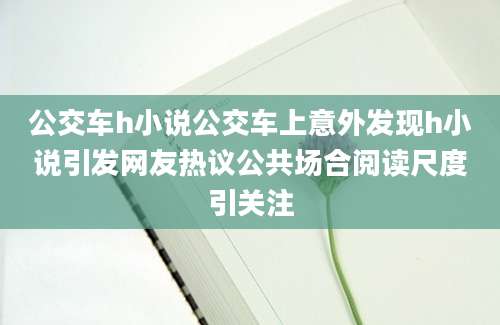 公交车h小说公交车上意外发现h小说引发网友热议公共场合阅读尺度引关注