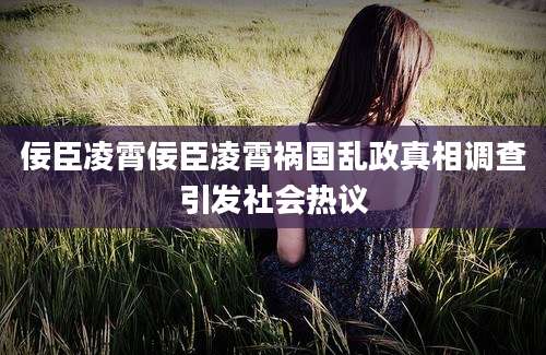 佞臣凌霄佞臣凌霄祸国乱政真相调查引发社会热议