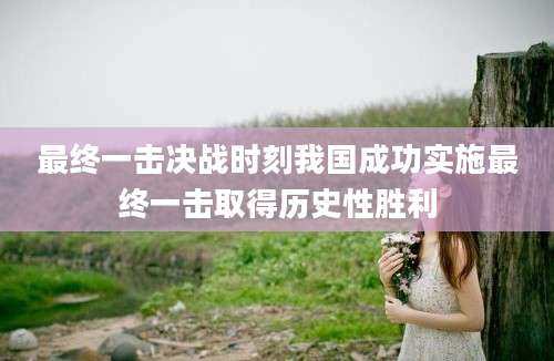 最终一击决战时刻我国成功实施最终一击取得历史性胜利