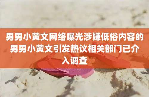 男男小黄文网络曝光涉嫌低俗内容的男男小黄文引发热议相关部门已介入调查