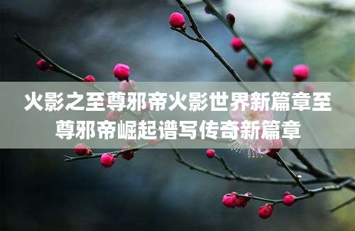 火影之至尊邪帝火影世界新篇章至尊邪帝崛起谱写传奇新篇章