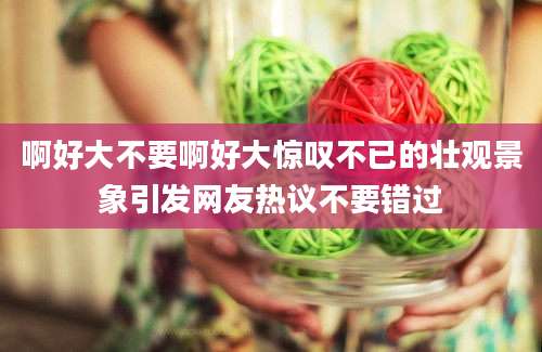 啊好大不要啊好大惊叹不已的壮观景象引发网友热议不要错过