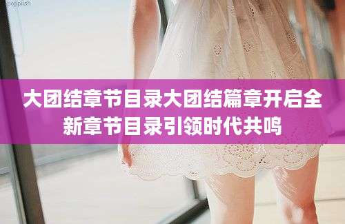 大团结章节目录大团结篇章开启全新章节目录引领时代共鸣