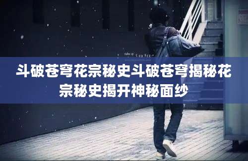 斗破苍穹花宗秘史斗破苍穹揭秘花宗秘史揭开神秘面纱