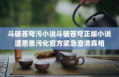 斗破苍穹污小说斗破苍穹正版小说遭恶意污化官方紧急澄清真相