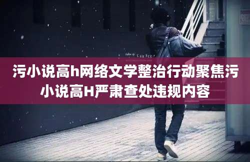 污小说高h网络文学整治行动聚焦污小说高H严肃查处违规内容