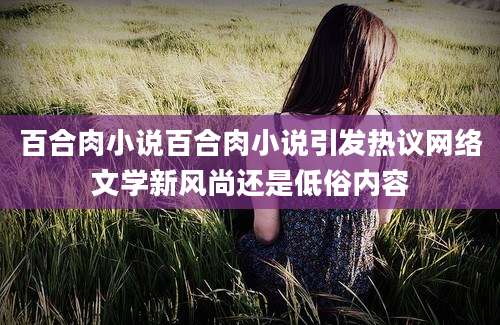 百合肉小说百合肉小说引发热议网络文学新风尚还是低俗内容