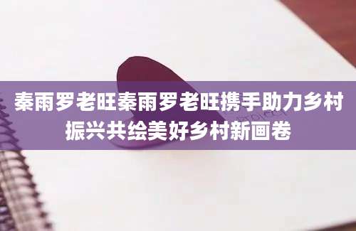 秦雨罗老旺秦雨罗老旺携手助力乡村振兴共绘美好乡村新画卷
