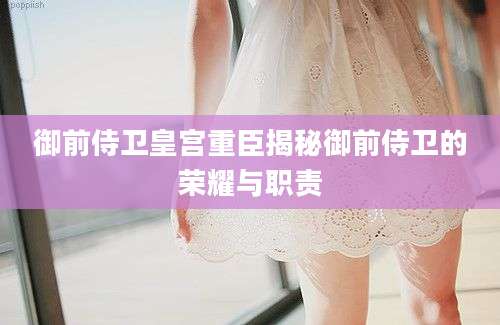 御前侍卫皇宫重臣揭秘御前侍卫的荣耀与职责