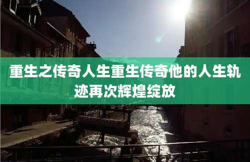 重生之传奇人生重生传奇他的人生轨迹再次辉煌绽放