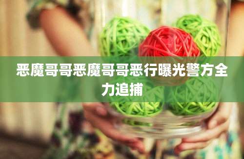 恶魔哥哥恶魔哥哥恶行曝光警方全力追捕