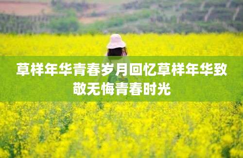 草样年华青春岁月回忆草样年华致敬无悔青春时光