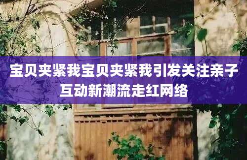 宝贝夹紧我宝贝夹紧我引发关注亲子互动新潮流走红网络