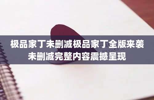 极品家丁未删减极品家丁全版来袭未删减完整内容震撼呈现