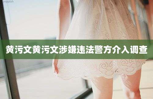 黄污文黄污文涉嫌违法警方介入调查