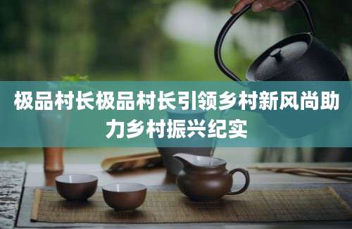 极品村长极品村长引领乡村新风尚助力乡村振兴纪实