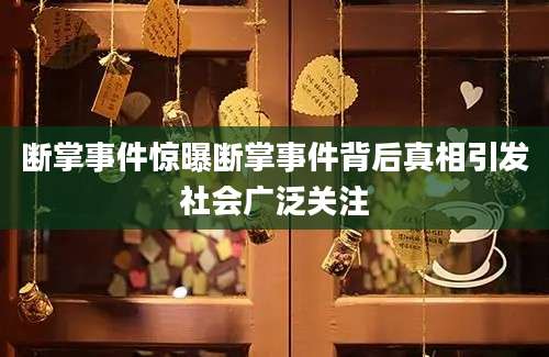 断掌事件惊曝断掌事件背后真相引发社会广泛关注