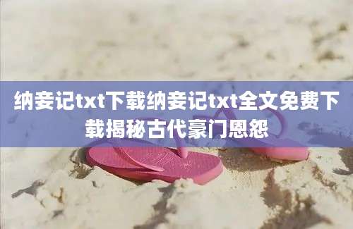 纳妾记txt下载纳妾记txt全文免费下载揭秘古代豪门恩怨