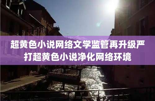 超黄色小说网络文学监管再升级严打超黄色小说净化网络环境