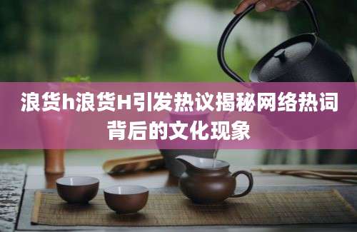 浪货h浪货H引发热议揭秘网络热词背后的文化现象