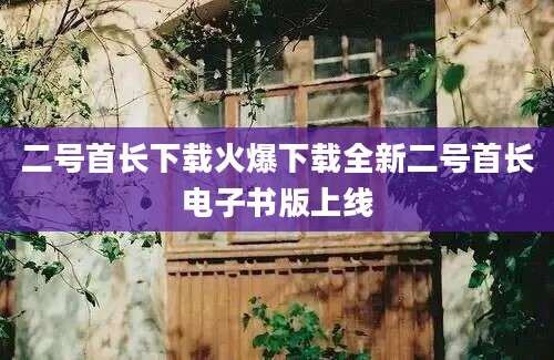 二号首长下载火爆下载全新二号首长电子书版上线