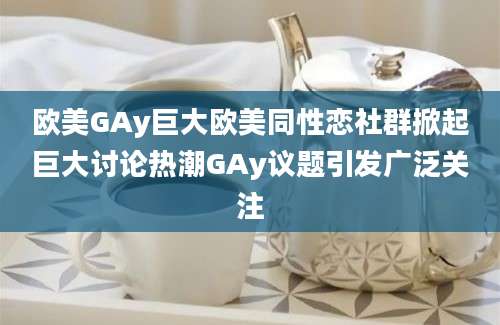 欧美GAy巨大欧美同性恋社群掀起巨大讨论热潮GAy议题引发广泛关注