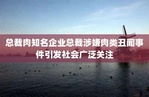 总裁肉知名企业总裁涉嫌肉类丑闻事件引发社会广泛关注