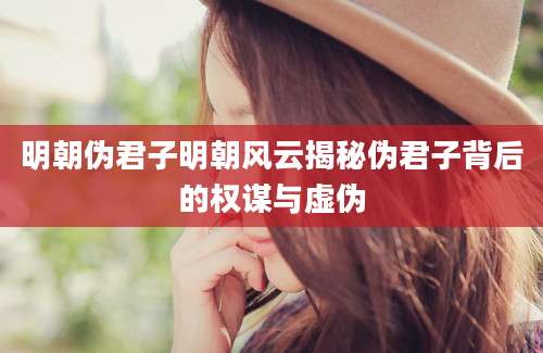 明朝伪君子明朝风云揭秘伪君子背后的权谋与虚伪