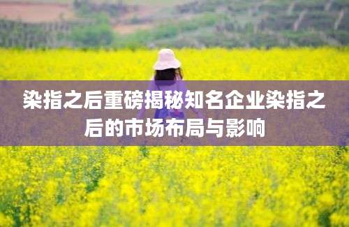 染指之后重磅揭秘知名企业染指之后的市场布局与影响