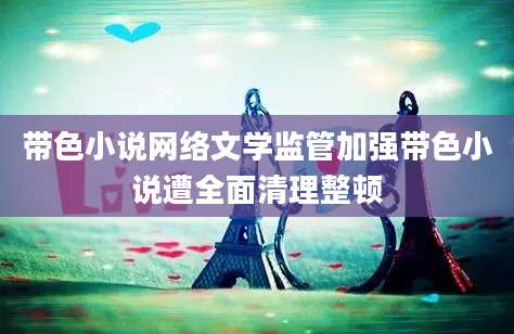 带色小说网络文学监管加强带色小说遭全面清理整顿
