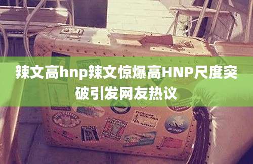 辣文高hnp辣文惊爆高HNP尺度突破引发网友热议